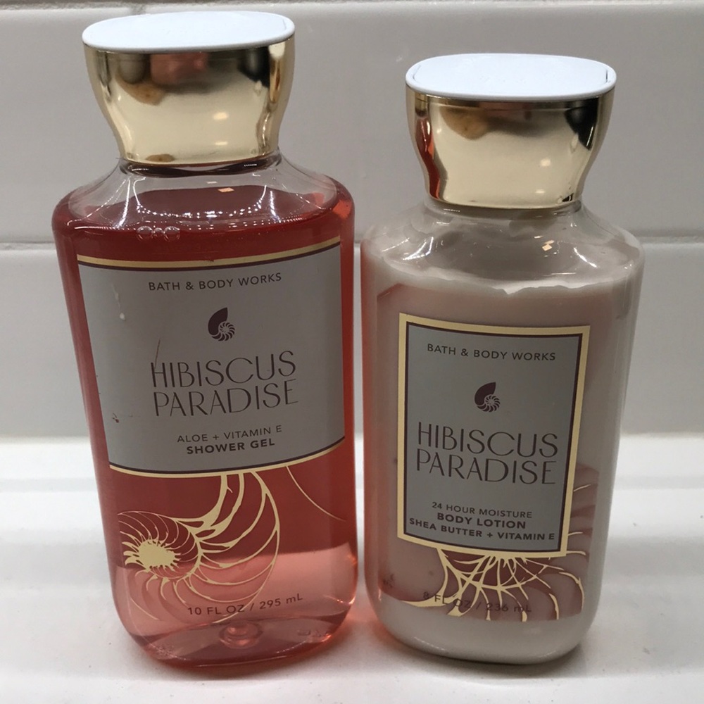 NWT!RARE!BBW🌺Hibiscus Paradise Body Wash and Body Lotion Set